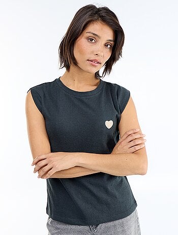 T-shirt en jersey sans manches