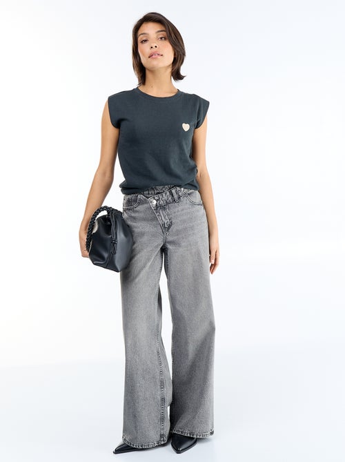 T-shirt en jersey sans manches - Kiabi