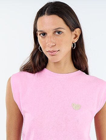 T-shirt en jersey sans manches