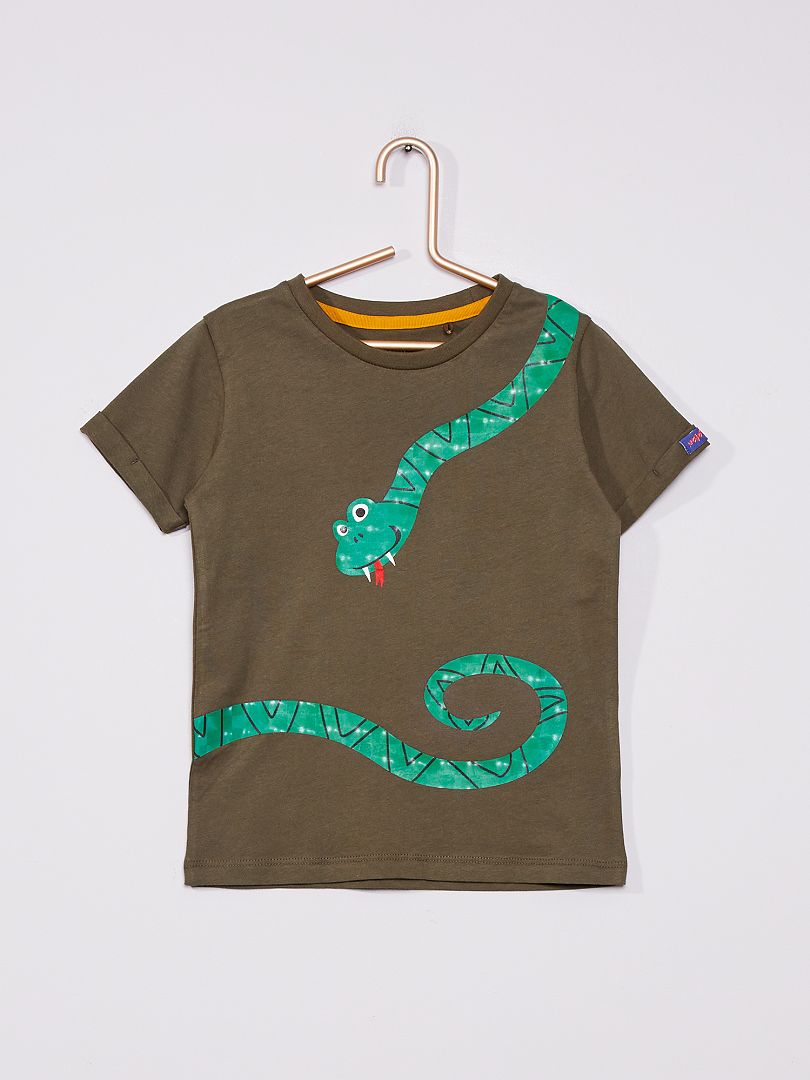 T-shirt en jersey 'Serpent' KAKI - Kiabi