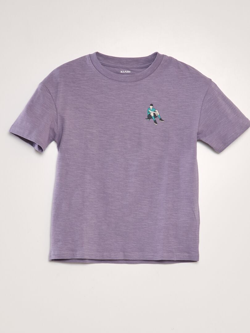 T-shirt en jersey 'Skate' Violet - Kiabi