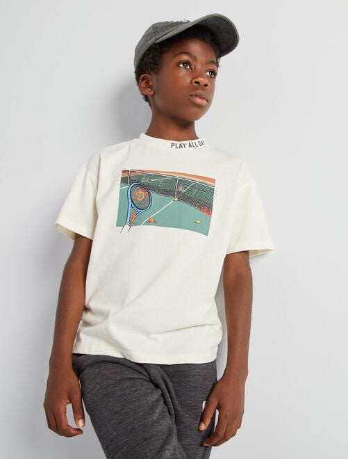 T-shirt en jersey 'Tennis' manches courtes - Kiabi