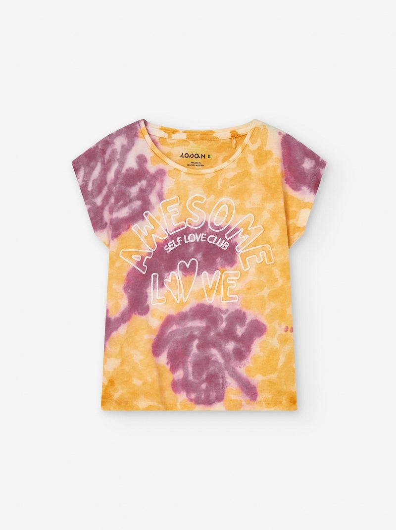 T-shirt en Jersey Tie Dye Orange - Kiabi