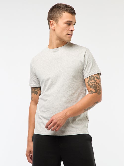 T-shirt en jersey uni à col rond pour homme - Kiabi