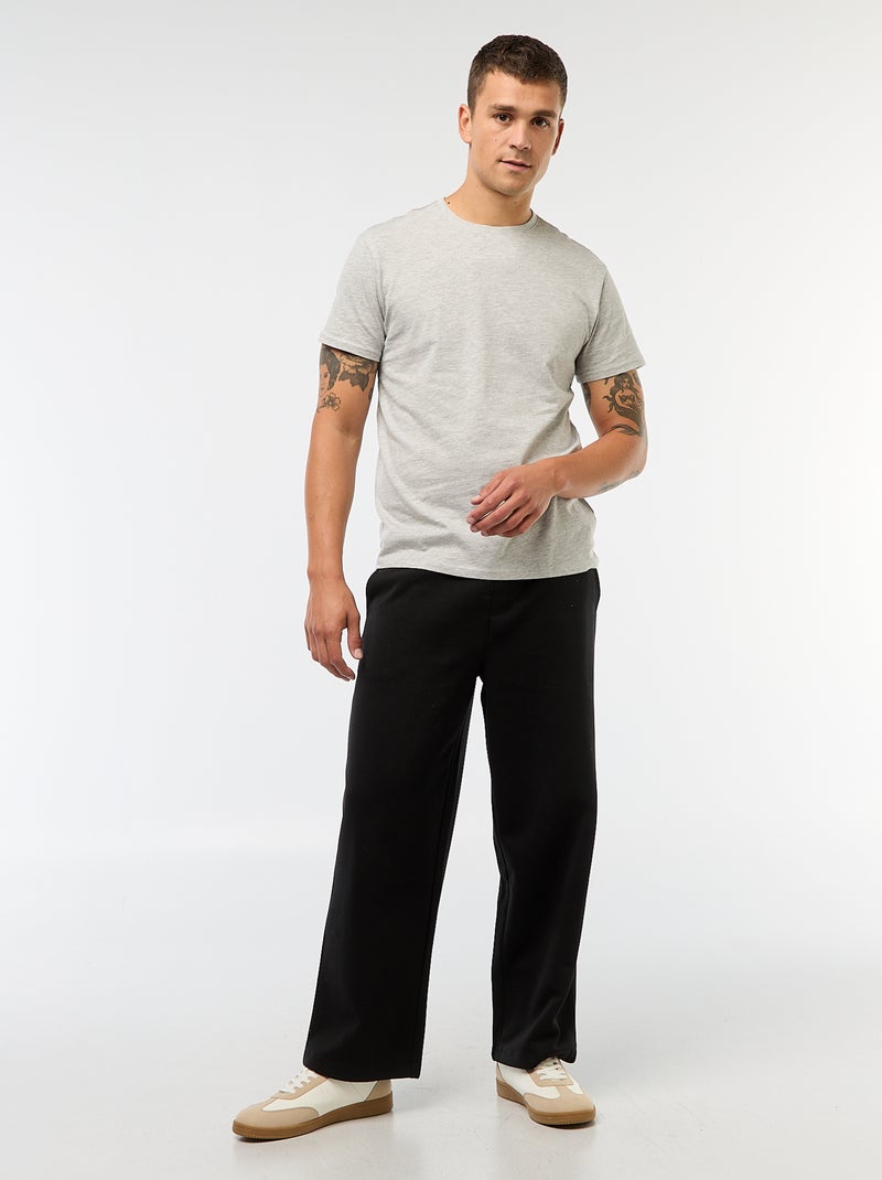 T-shirt en jersey uni à col rond pour homme Gris - Kiabi