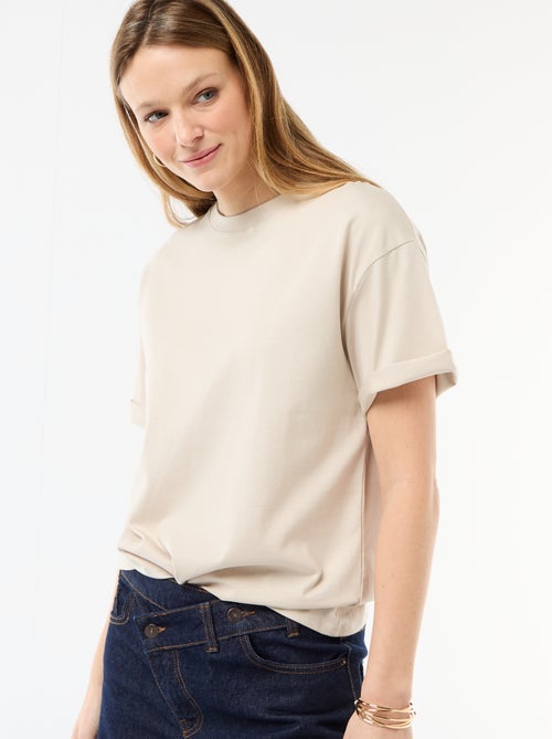 T-shirt en jersey uni à manches courtes - Kiabi