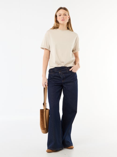 T-shirt en jersey uni à manches courtes - Kiabi