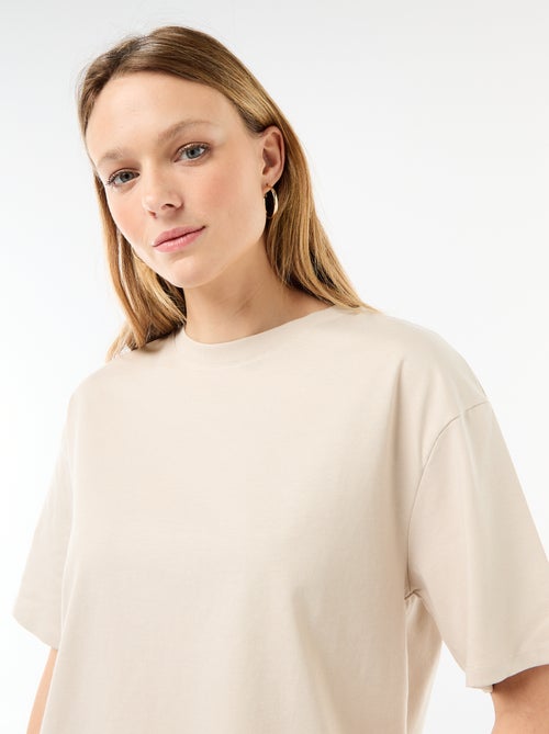 T-shirt en jersey uni à manches courtes - Kiabi