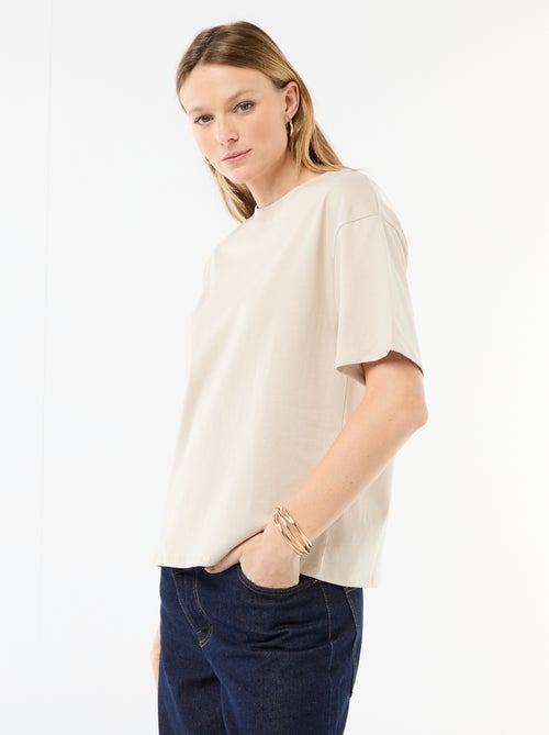 T-shirt en jersey uni à manches courtes - Kiabi