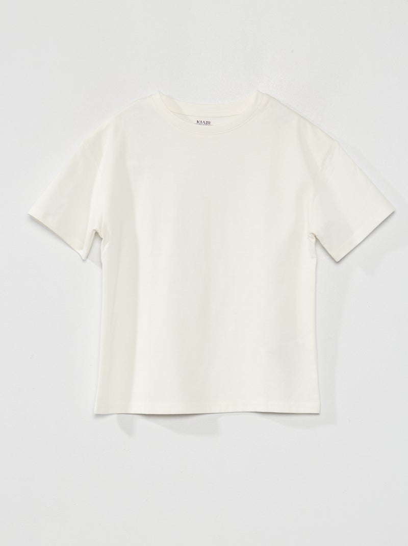 T-shirt en jersey uni blanc - Kiabi