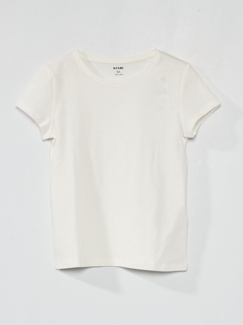 T-shirt en jersey uni blanc - Kiabi