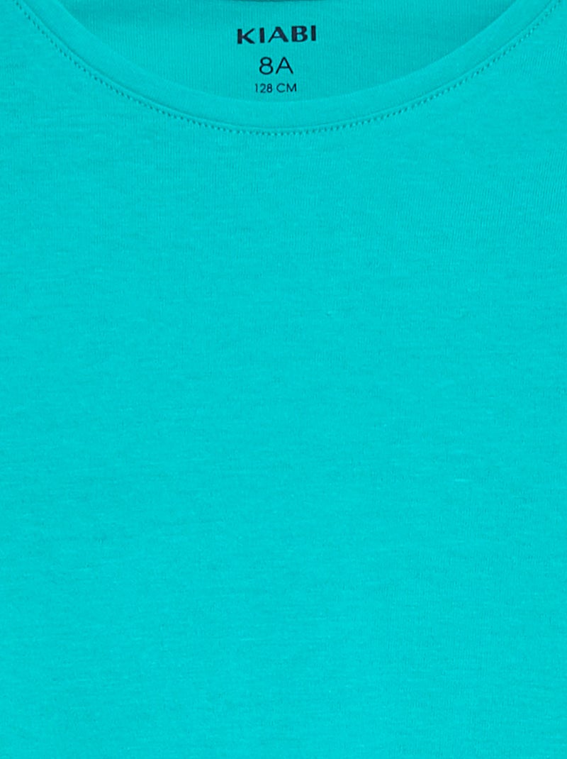T-shirt en jersey uni Bleu turquoise - Kiabi