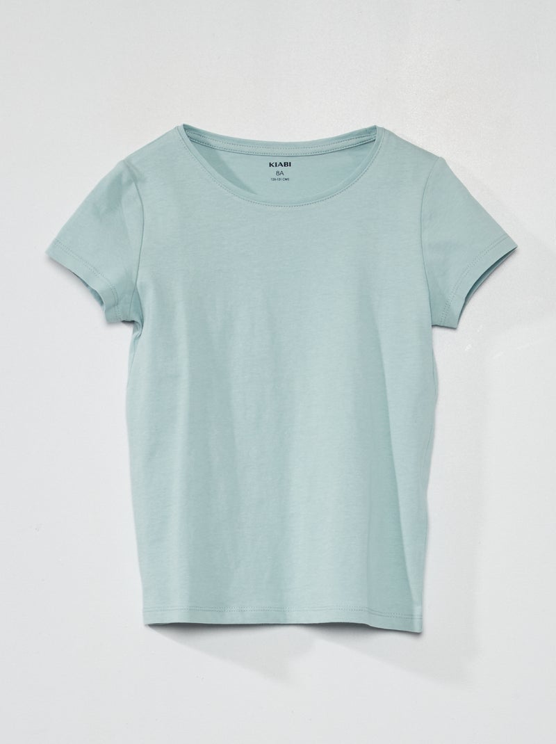 T-shirt en jersey uni Bleu vert - Kiabi
