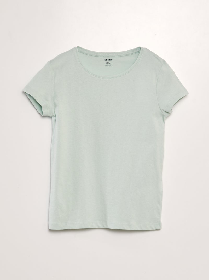 T-shirt en jersey uni bleu - Kiabi