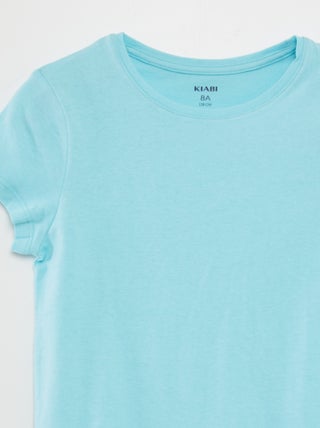 Les Petits bonheurs de Marguerite | CHARLIE B T-Shirt de base de coton organique C-Bleu côtier