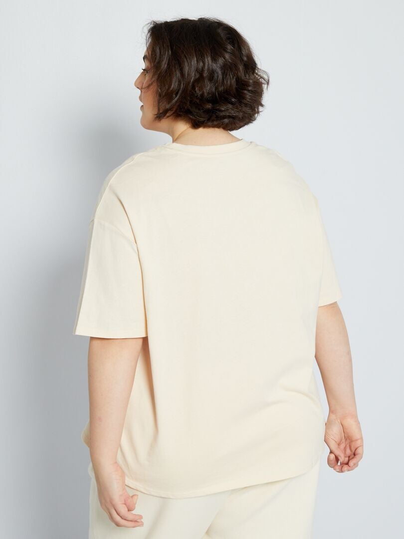 T-shirt en jersey uni écru - Kiabi
