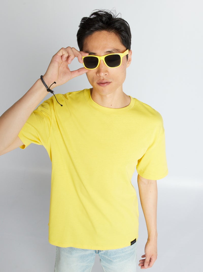 T-shirt en jersey uni Jaune - Kiabi