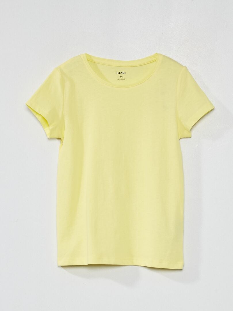T-shirt en jersey uni Jaune - Kiabi