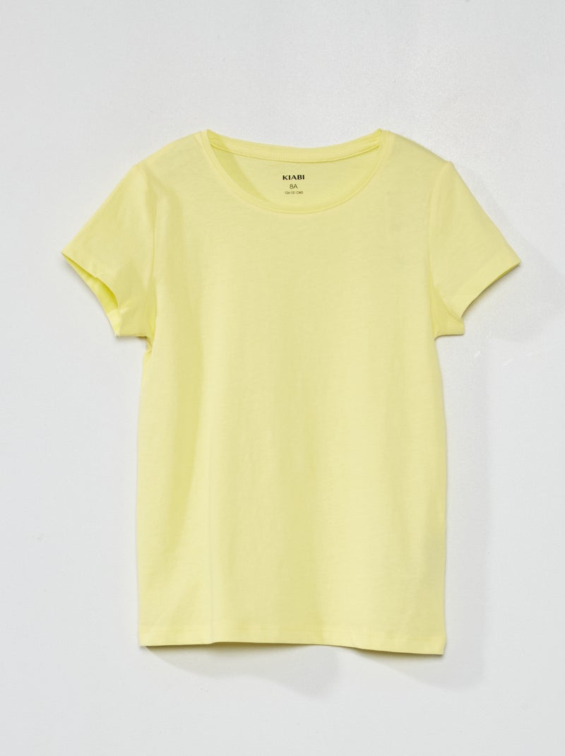 T-shirt en jersey uni Jaune - Kiabi