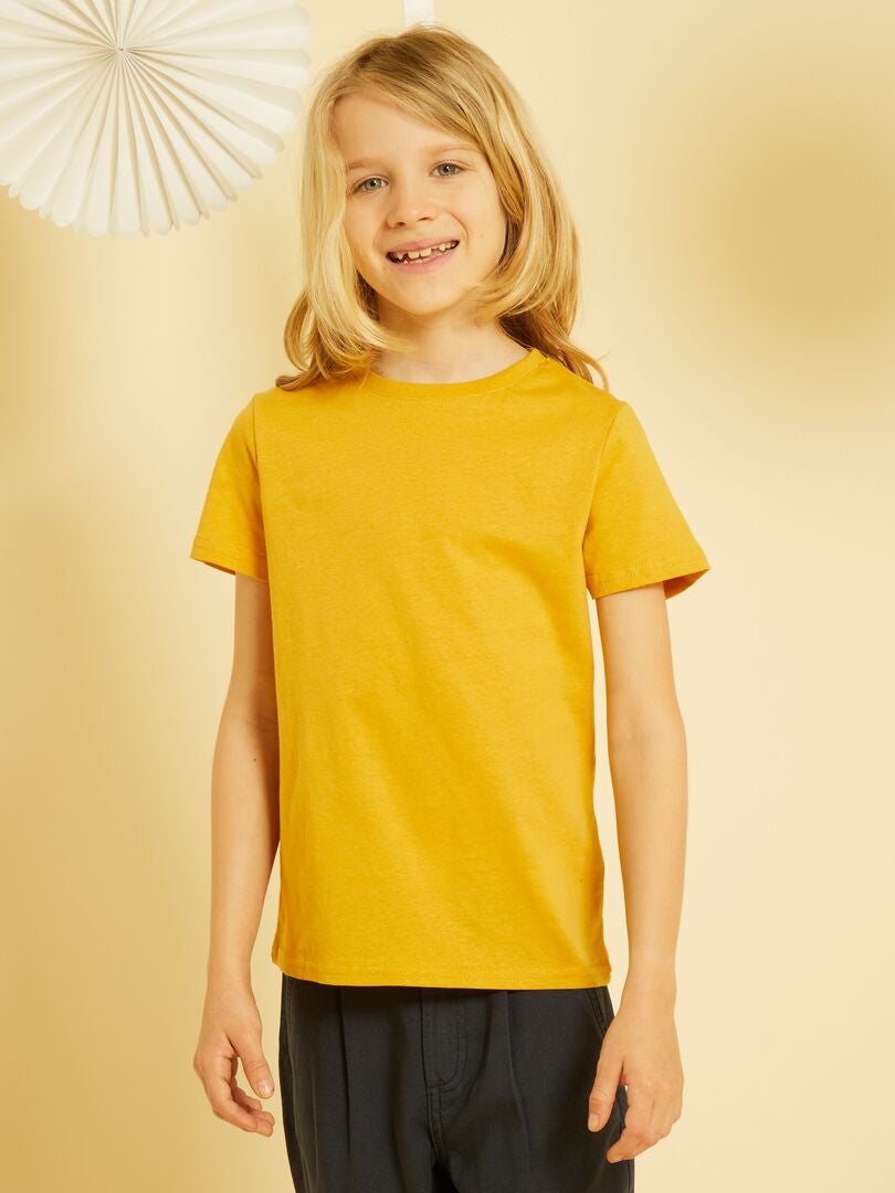 T-shirt en jersey uni Jaune - Kiabi