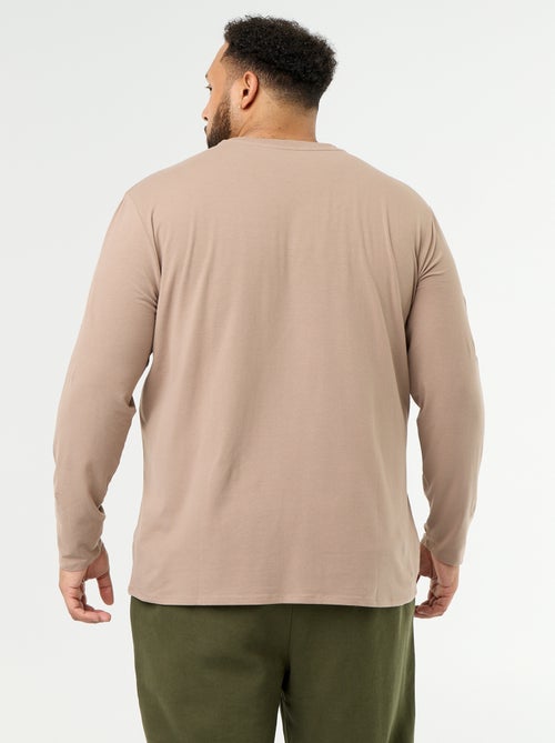 T-shirt en jersey uni manches longues - Kiabi
