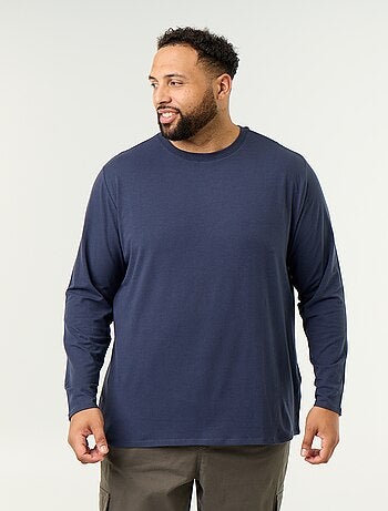 T-shirt en jersey uni manches longues