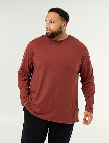 T-shirt en jersey uni manches longues