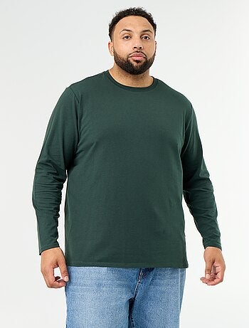 T-shirt en jersey uni manches longues