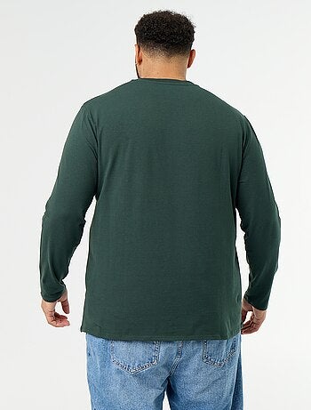 T-shirt en jersey uni manches longues