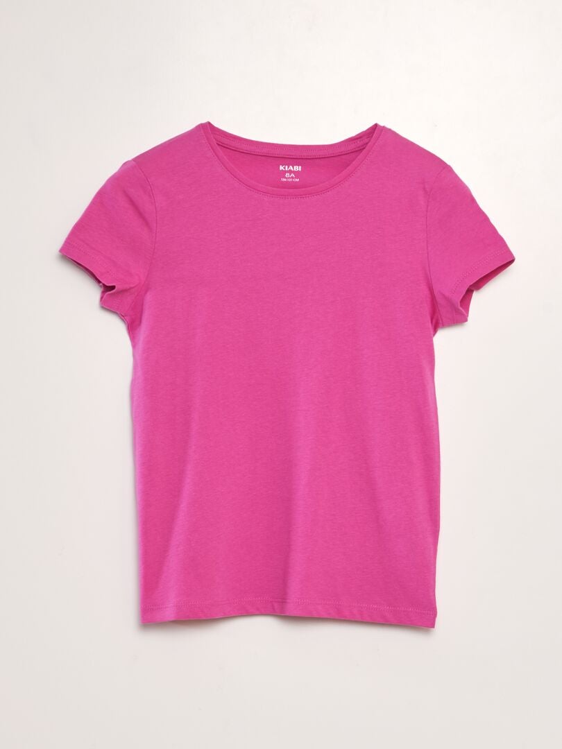 T-shirt en jersey uni Rose - Kiabi