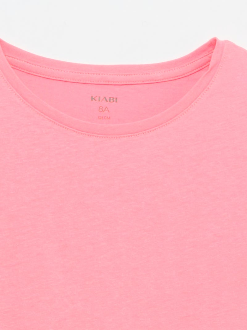 T-shirt en jersey uni Rose - Kiabi