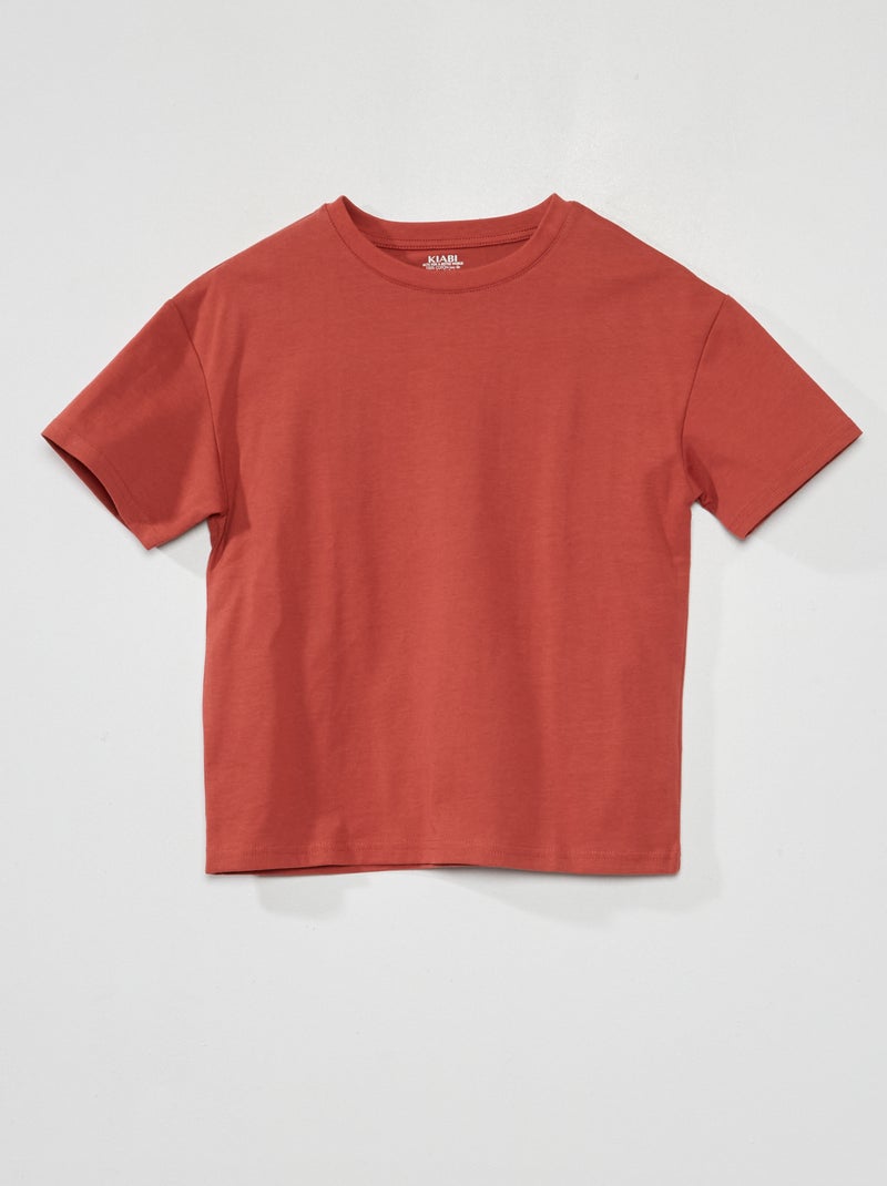 T-shirt en jersey uni Rouge - Kiabi