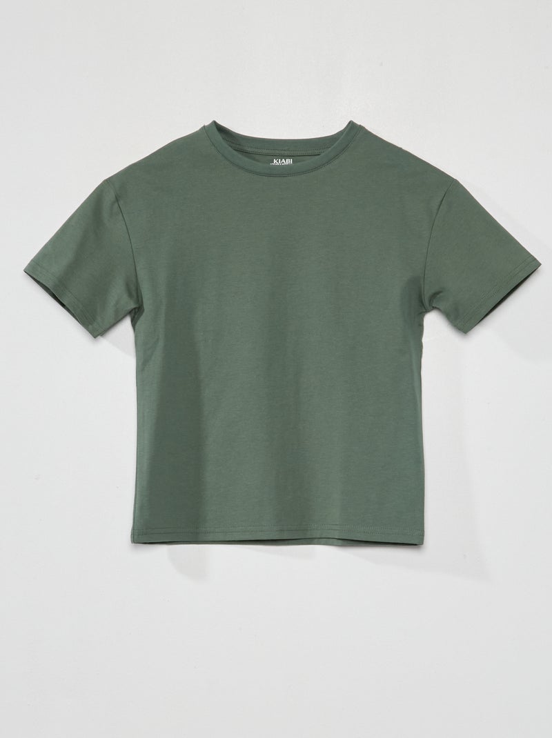 T-shirt en jersey uni Vert - Kiabi