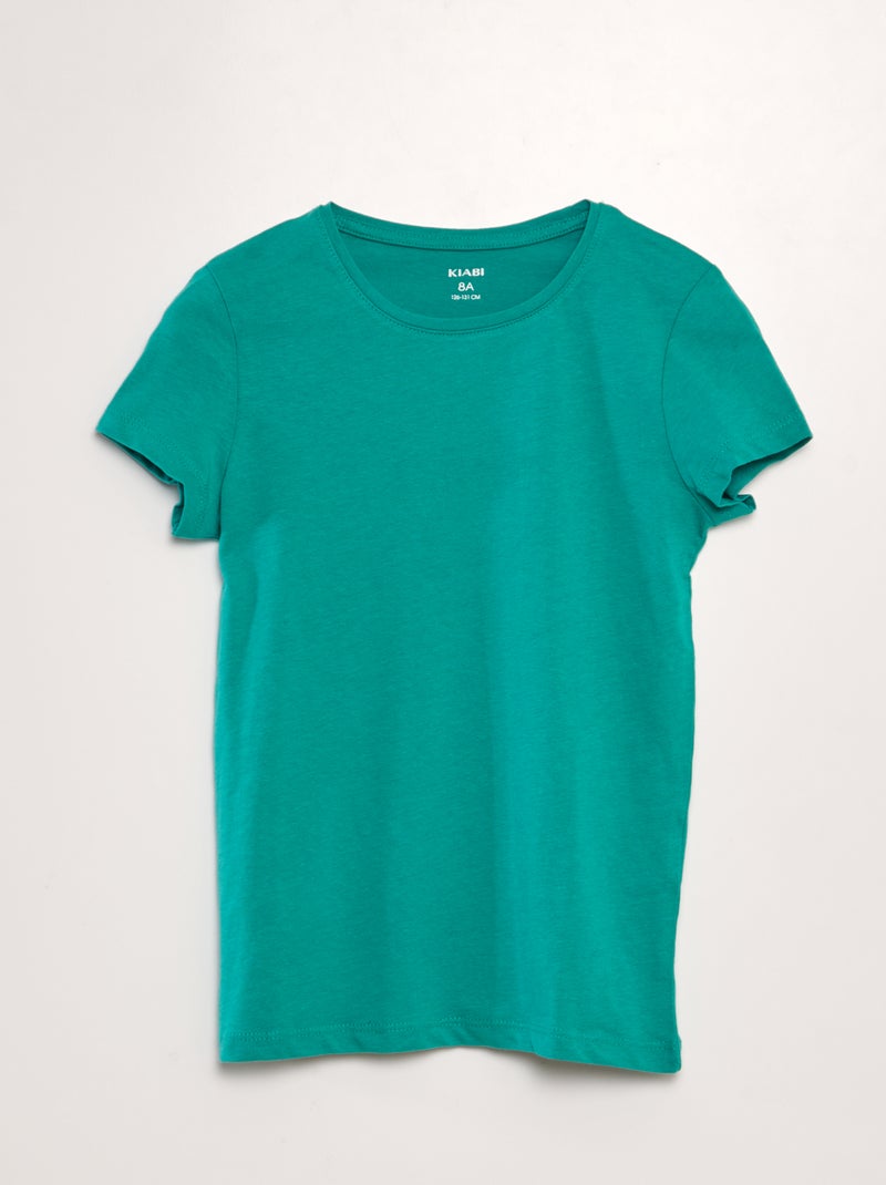 T-shirt en jersey uni Vert - Kiabi