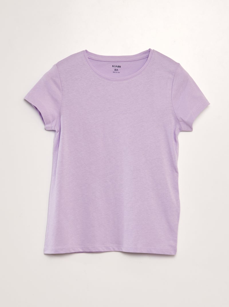T-shirt en jersey uni Violet - Kiabi