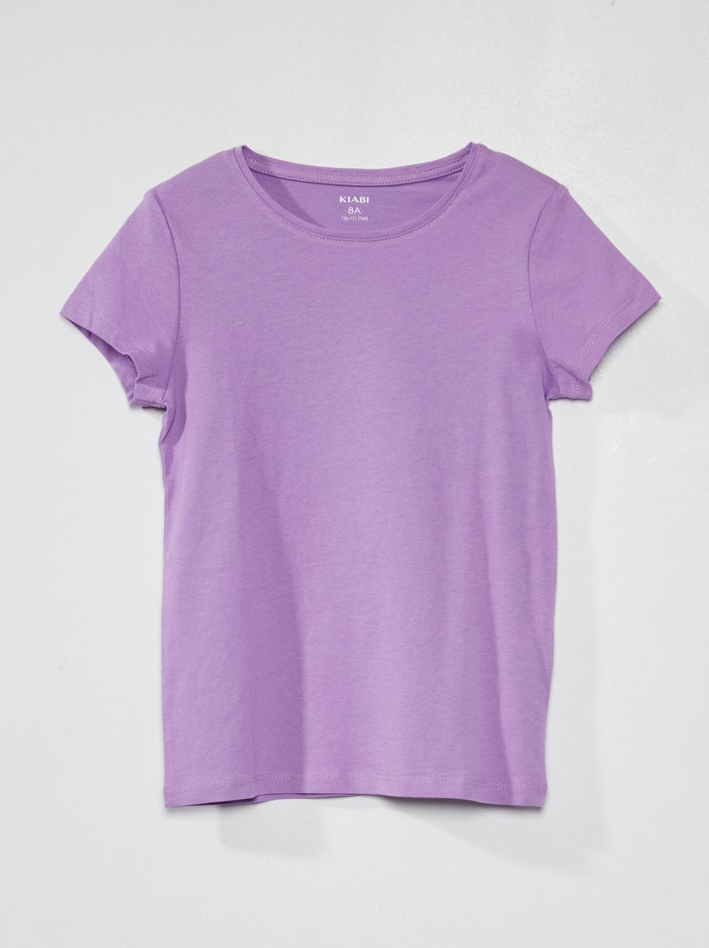 T-shirt en jersey uni Violet - Kiabi