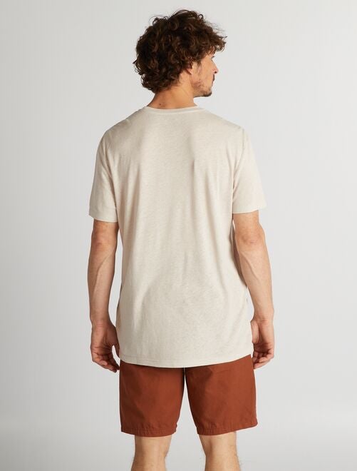 T-shirt en lin mélangé - Kiabi