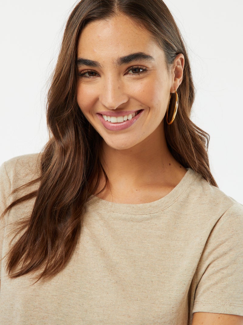 T-shirt en lin mélangé BLANC - Kiabi