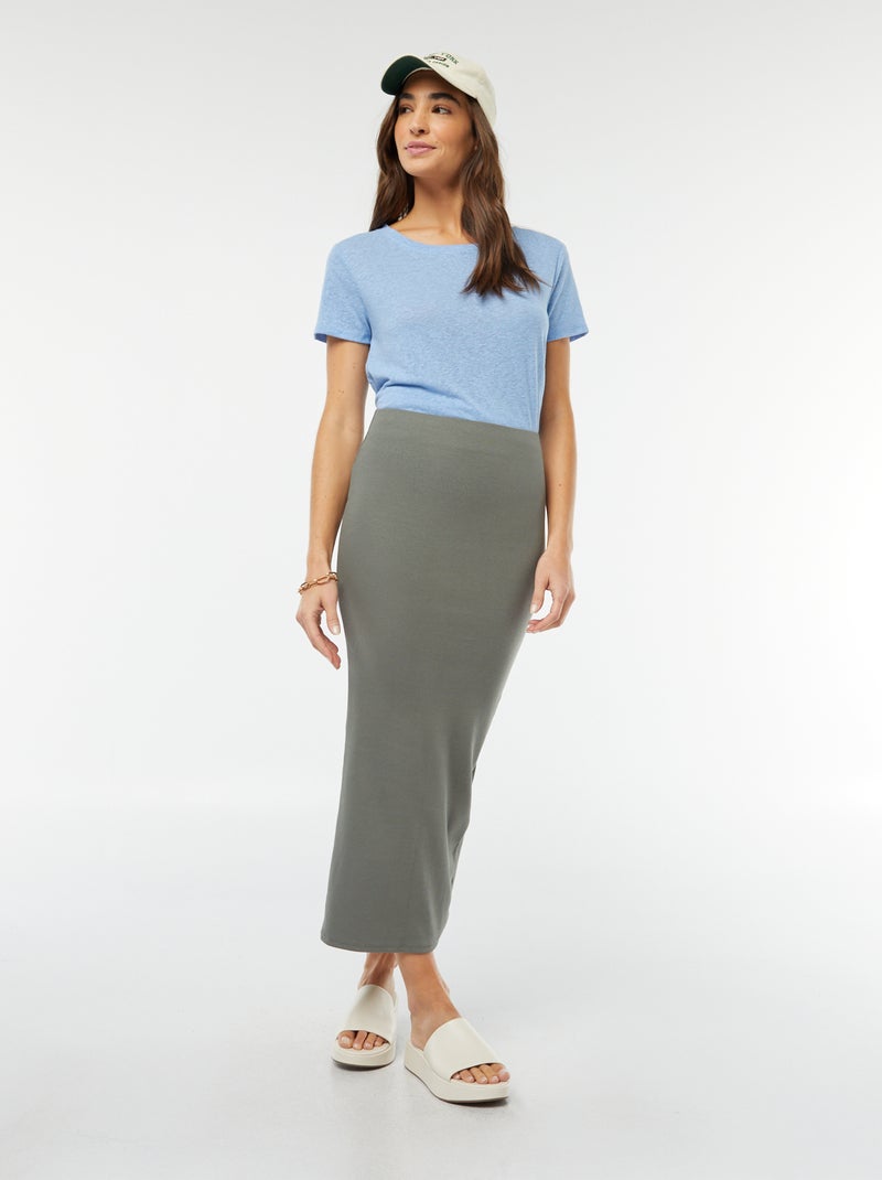 T-shirt en lin mélangé BLEU - Kiabi