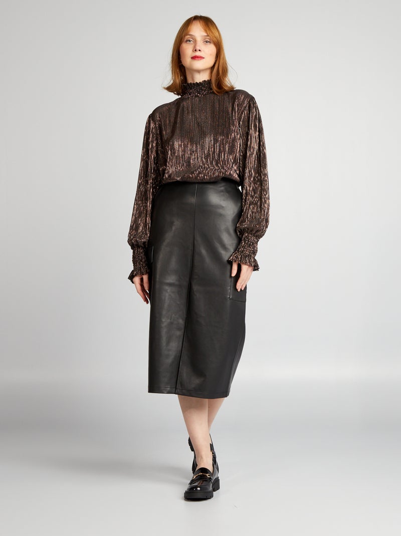 T-shirt en lurex Noir bronze - Kiabi