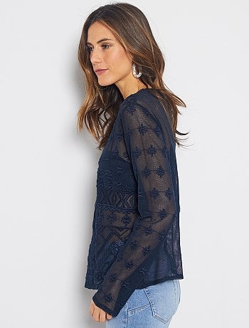 T-shirt en macramé - Kiabi