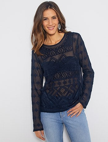 T-shirt en macramé - Kiabi