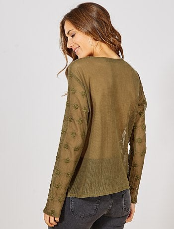 T-shirt en macramé - Kiabi