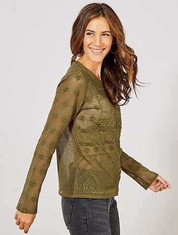 T-shirt en macramé - Kiabi