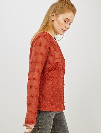 T-shirt en macramé - Kiabi