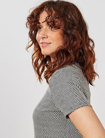 T-shirt en maille à chevrons - Kiabi