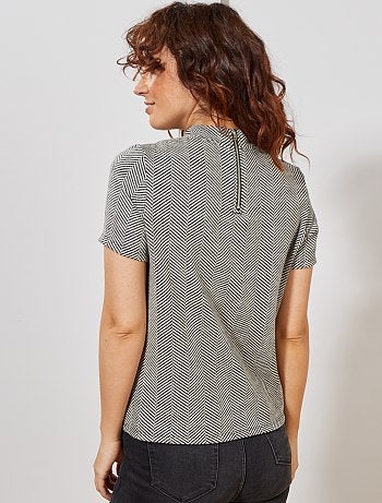 T-shirt en maille à chevrons - Kiabi