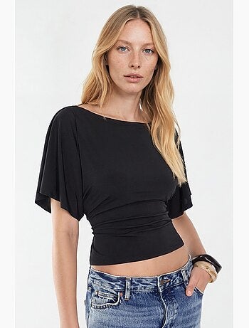 T-shirt en maille à col bateau ample hiccup