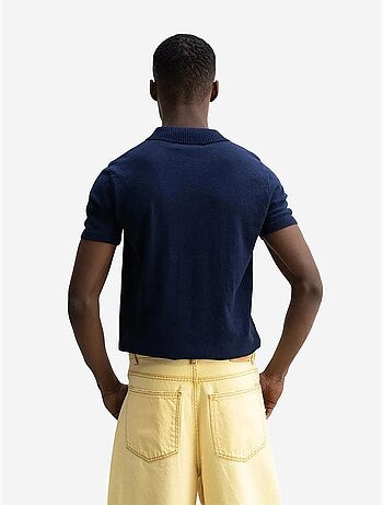T-shirt en maille à col polo uni giesto