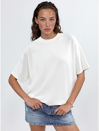 T-shirt en maille à col rond oversize